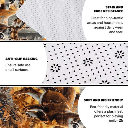 Non-slip grip backing texture and resilient construction of deer area rug. - thumbnail image 6 of 7