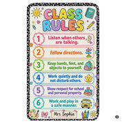 Class rules kawaii notebook elementary kids rectangular area rug. - thumbnail image 1 of 7