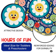 Wheel of Feelings and Emotions Round Rug, Educational Mental Health Rug for Classroom, Educational Animal Shape School Mat, Back to School Gift (Feeling 4)
