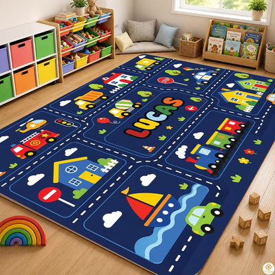 Custom Road Map Area Rug