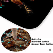 Native American eagle feather and dreamcatcher artwork displayed on an area rug in a modern living space. - thumbnail image 3 of 7