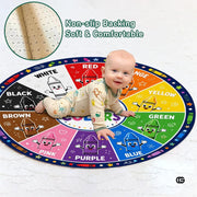 Wheel of Feelings and Emotions Round Rug, Educational Mental Health Rug for Classroom, Educational Animal Shape School Mat, Back to School Gift (R01)