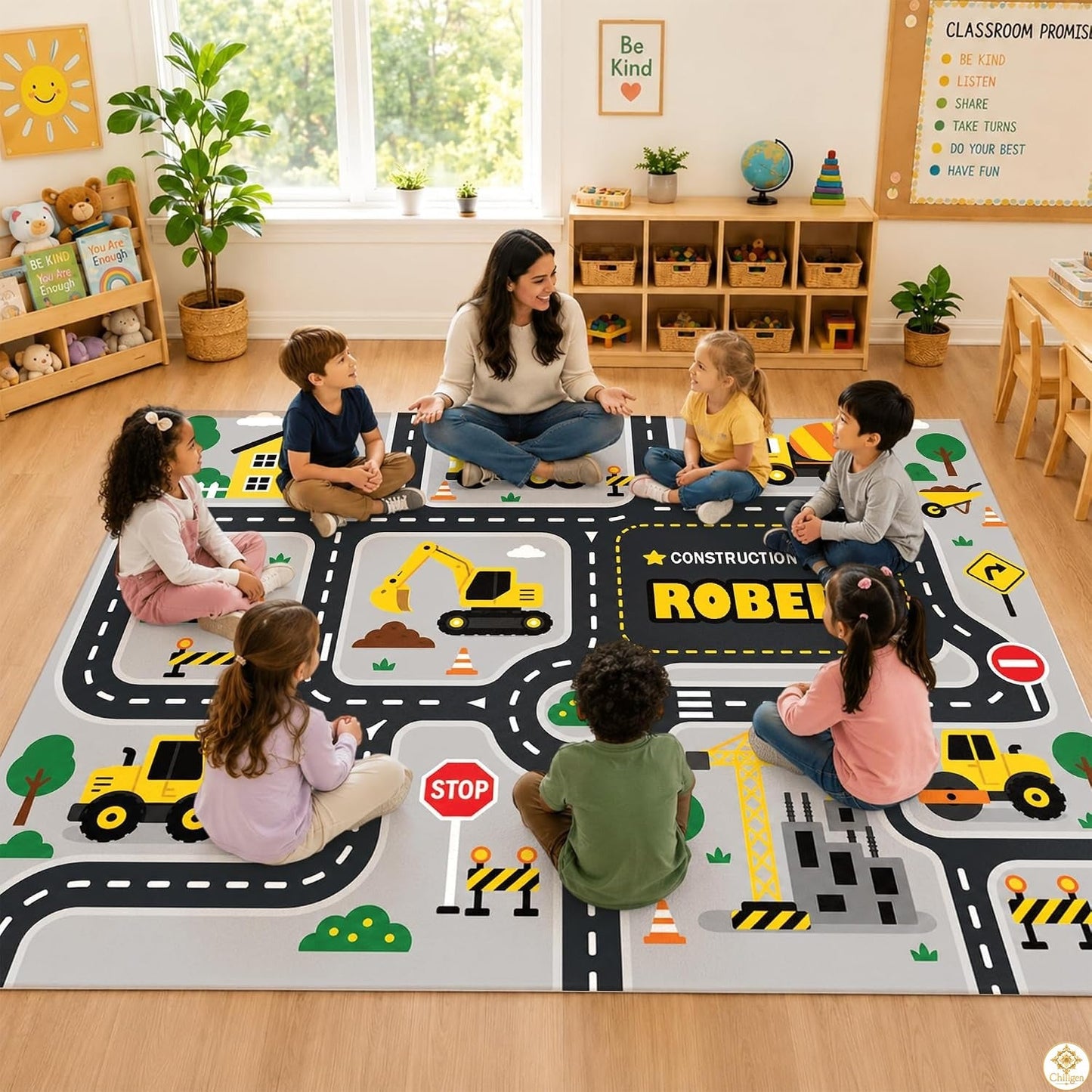Custom Road Map Area Rug