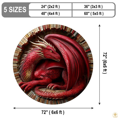 Personalized Dragon Welcome Mat with 3D Illusion and Custom Text