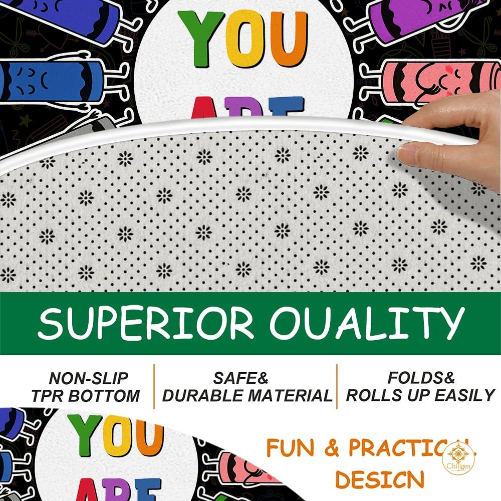 Custom Feelings Wheel Welcome Mat for Classroom and Office