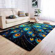 Stylized plume motif with golden yellow eyes set decorative accent midnight blue textures. - thumbnail image 4 of 7
