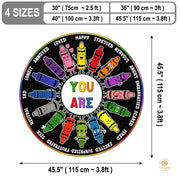 Custom Feelings Wheel Welcome Mat for Classroom and Office