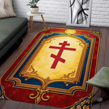 Personalized Orthodox Christian Area Rug, Custom Eastern Orthodox Russian Greek Byzantine Non-Slip Rug for Women Men, IC XC Nika Cross Mat for Living Room, Bedroom, Church Decor (D5)