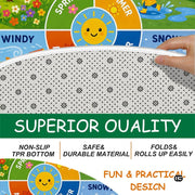 Wheel of Feelings and Emotions Round Rug, Educational Mental Health Rug for Classroom, Educational Animal Shape School Mat, Back to School Gift (Season 2)