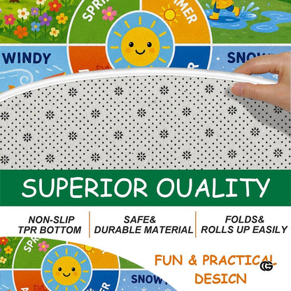 Wheel of Feelings and Emotions Round Rug, Educational Mental Health Rug for Classroom, Educational Animal Shape School Mat, Back to School Gift (Season 2)