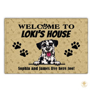 Personalized Dog Welcome Doormat for Front Door and Entryway
