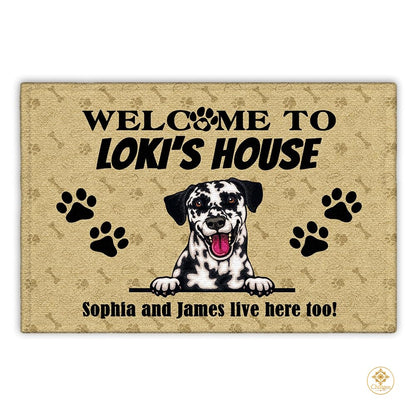Personalized Dog Welcome Doormat for Front Door and Entryway