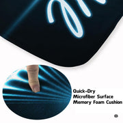 Close-up view of the soft microfiber surface and radiant blue soccer ball artwork - thumbnail image 3 of 7