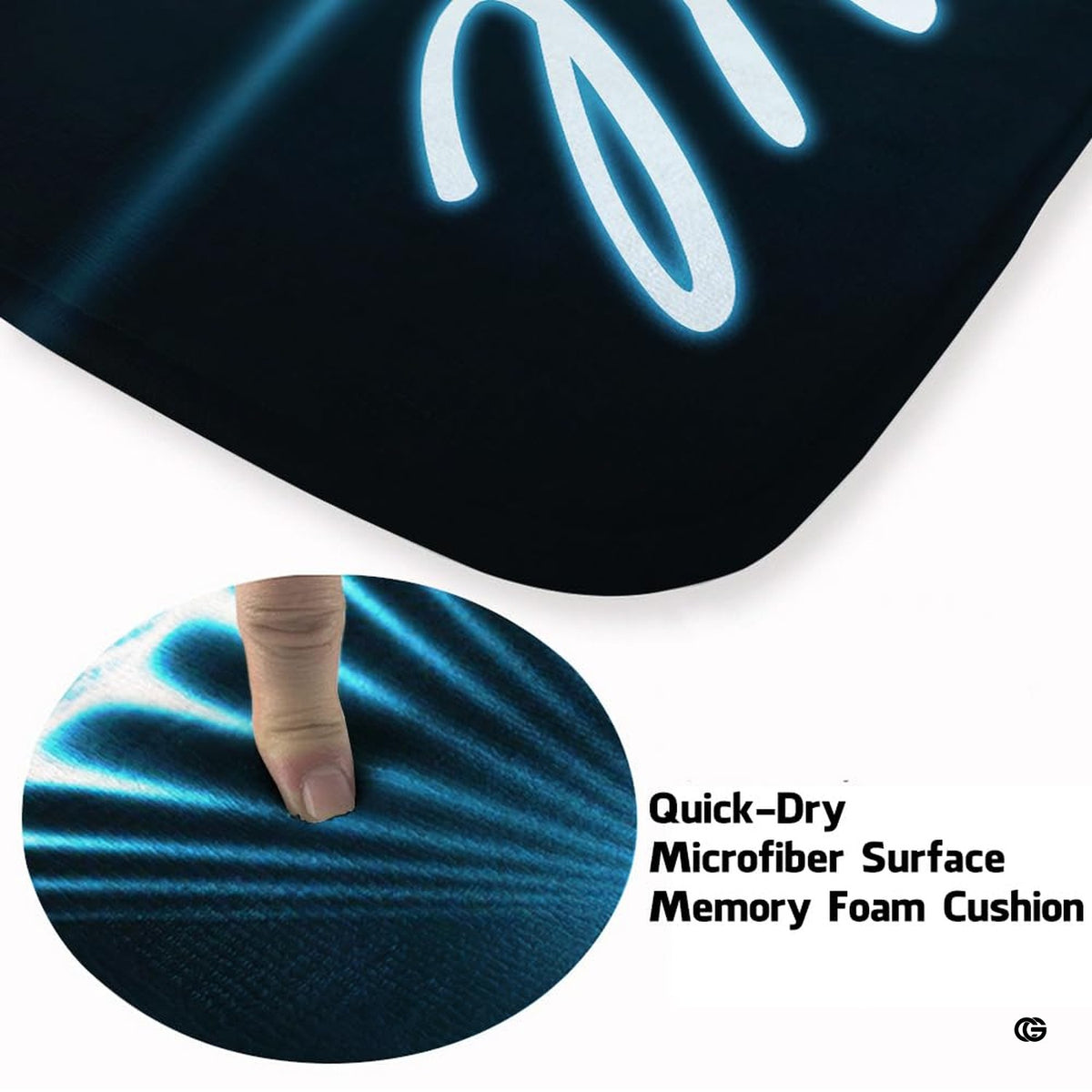 Close-up view of the soft microfiber surface and radiant blue soccer ball artwork - image 3 of 7