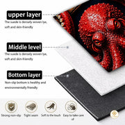Personalized Octopus Shaped Welcome Mat with Name and Waves - D2
