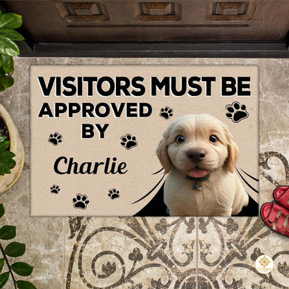 Personalized Dog Welcome Mat with Custom Name and Pet Design