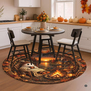 Custom Halloween 3D Optical Illusion Round Rug Skeleton Horror Area Rug (1, #11)
