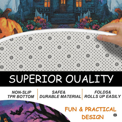 Custom Halloween 3D Optical Illusion Round Rug Skeleton Horror Area Rug (1, #2)