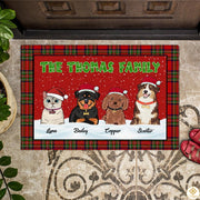 Personalized Christmas Doormat with Family Name and Custom Text