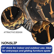 Custom Halloween 3D Optical Illusion Round Rug Skeleton Horror Area Rug (1, #5)