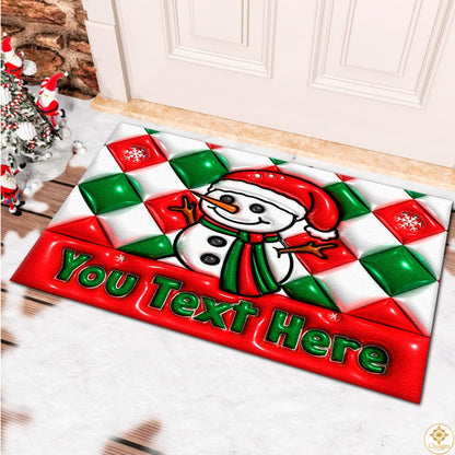 Personalized Christmas Doormat with Family Name and Address
