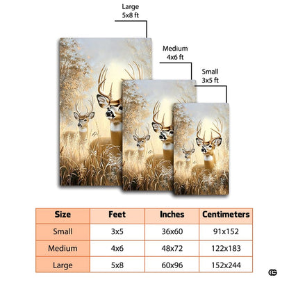 Dimension comparison chart displaying multiple size formats for this deer meadow area rug. - thumbnail image 2 of 7
