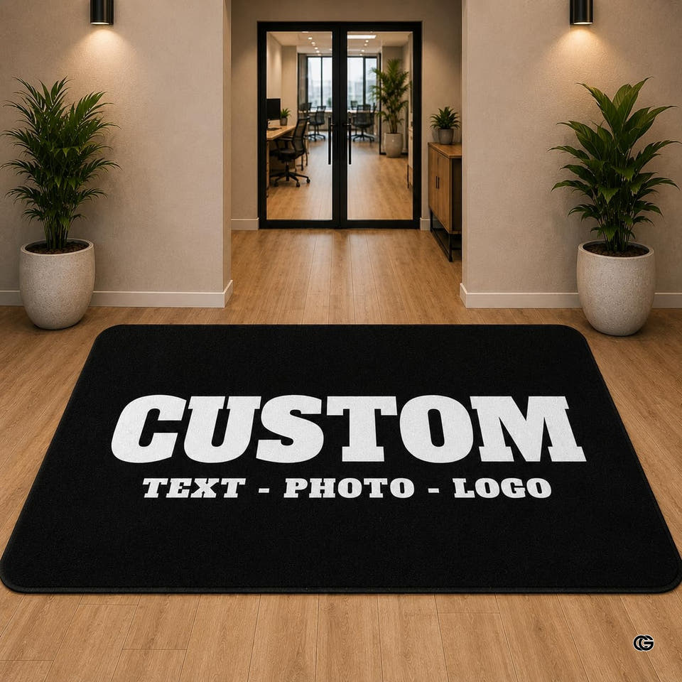 Solid black minimalist monochromatic area rug - view 1
