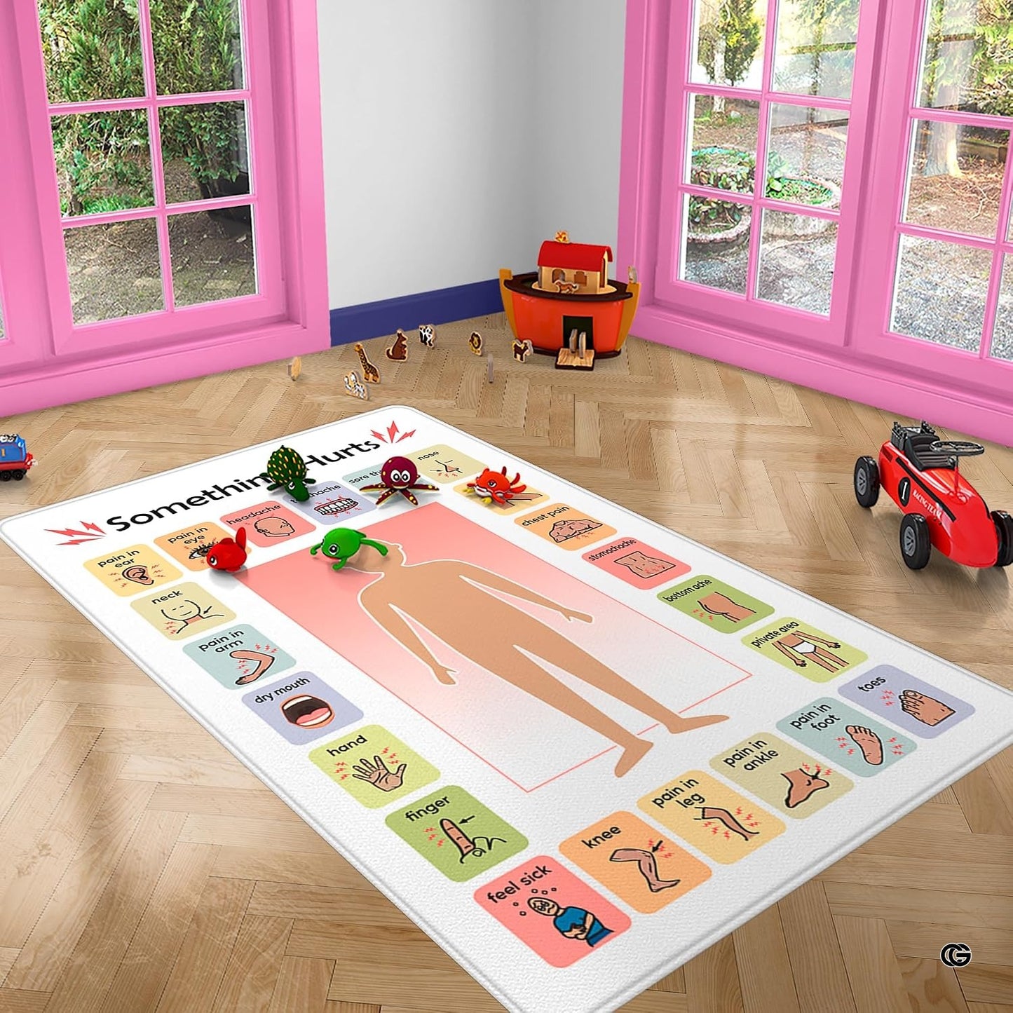 Core Vocabulary Rug, Communication Rugs for Kids Sped Classroom Rug, Autism Carpet, Speech Therapist Decor, Classroom Carpet, Back to School Mat for Kids Room Decor (STYLE6, X-Small (2x3 feet))