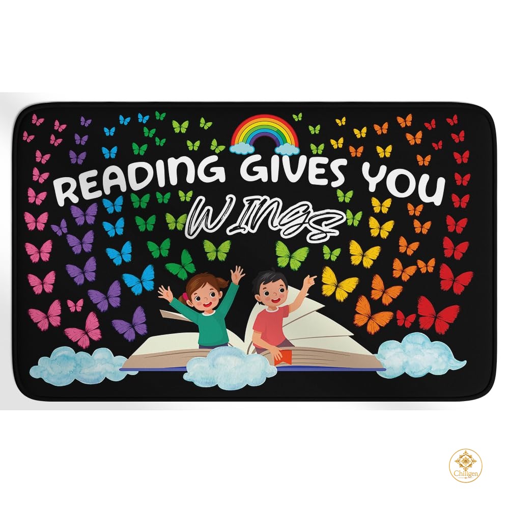 Custom Reading Rug with Floral and Butterfly Design - Butterflies