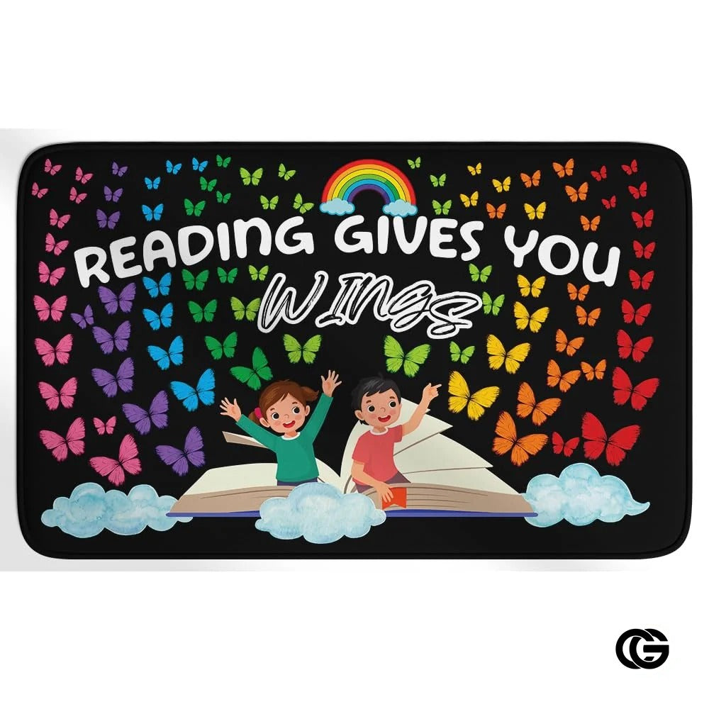 Custom Reading Rug for Classroom and Library - Butterflies