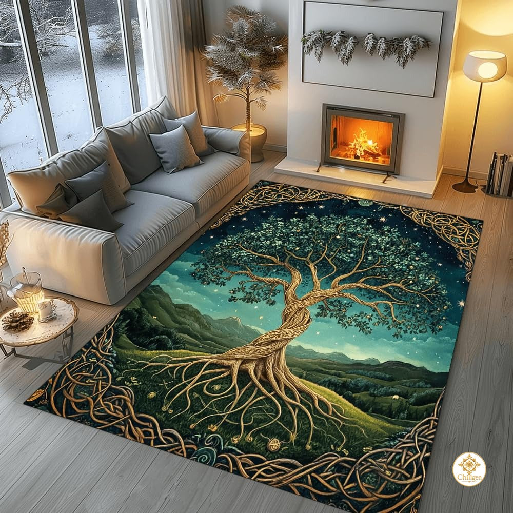 Custom Tree of Life Welcome Mat with Non Slip Backing