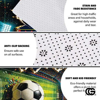 Personalized Soccer Welcome Mat with Family Name - D9