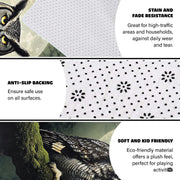 Nocturnal owl mossy branch floor carpet displayed in cozy room interior - thumbnail image 6 of 8