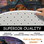 Custom Halloween 3D Optical Illusion Round Rug Skeleton Horror Area Rug (1, #16)