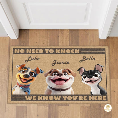 Personalized Dog Doormat with Custom Text and Non Slip Backing