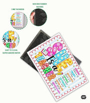 Personalized Welcome Doormat with Teacher Name and Notebook Pattern
