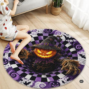 Personalized Halloween 3D Optical Illusion Ghost Round Rug (A03)