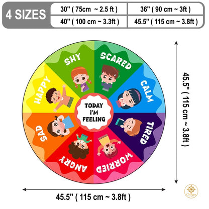 Custom Feelings Wheel Welcome Mat for Classroom and Office
