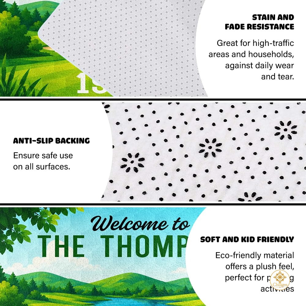 Custom Golf Area Rug with Non Slip Design and Low Pile