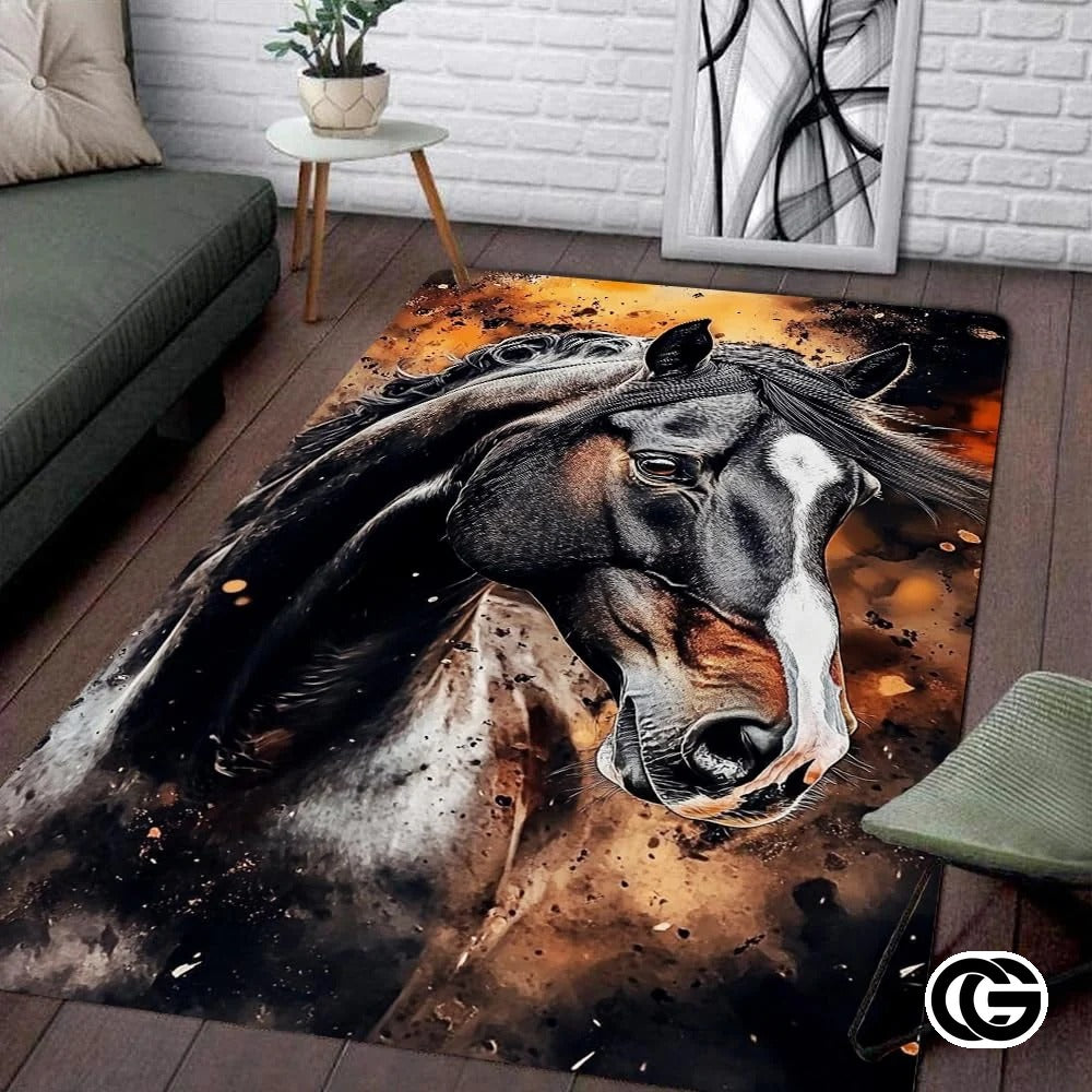 Custom Running Horse Welcome Mat for Front Door and Entryway