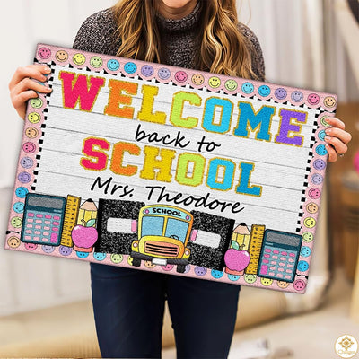 Custom Classroom Welcome Mat for Teachers and School