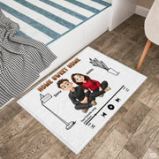Personalized Family Couple Doormat, Custom Couple Husband Wife Doormat Gift, Outdoor Front Door Rug on Birthday, Christmas, Anniversaries, Valentine's Day for Him Her Woman (S3)