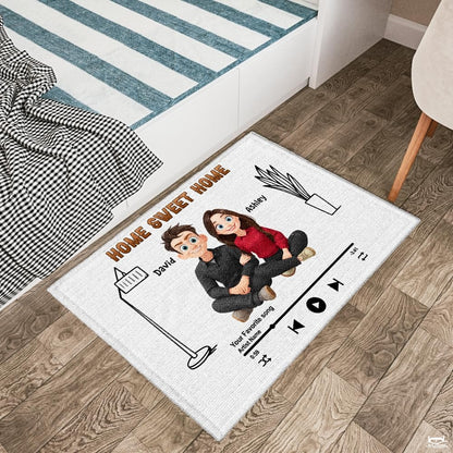 Personalized Family Couple Doormat, Custom Couple Husband Wife Doormat Gift, Outdoor Front Door Rug on Birthday, Christmas, Anniversaries, Valentine's Day for Him Her Woman (S3)
