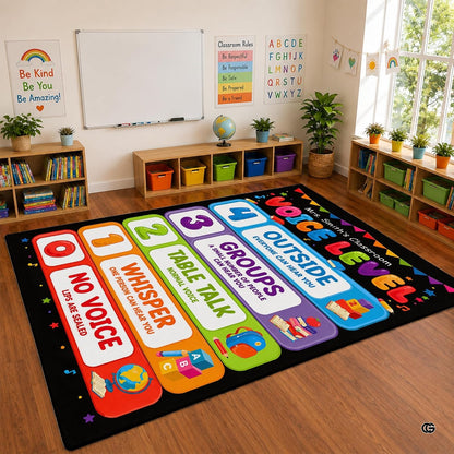 Personalized Teachers Classroom Rug, Custom Teacher Name Classroom Rules Area Rug, Feeling Chart Calming Corner Mat, Kindergarten Educational Back to School Class Decor (D5)