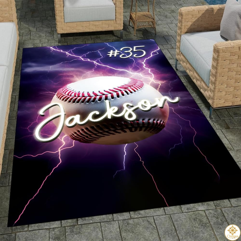Baseball Area Rug