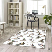 Overhead layout of goose area rug style featuring landing mallard ducks and lakeside vegetation. - thumbnail image 6 of 6