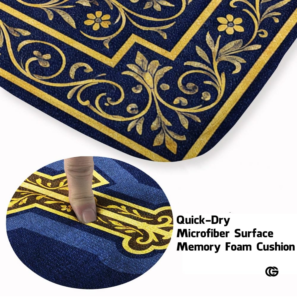 Personalized Orthodox Christian Area Rug, Custom Eastern Orthodox Russian Greek Byzantine Non-Slip Rug for Women Men, IC XC Nika Cross Mat for Living Room, Bedroom, Church Decor (D4)