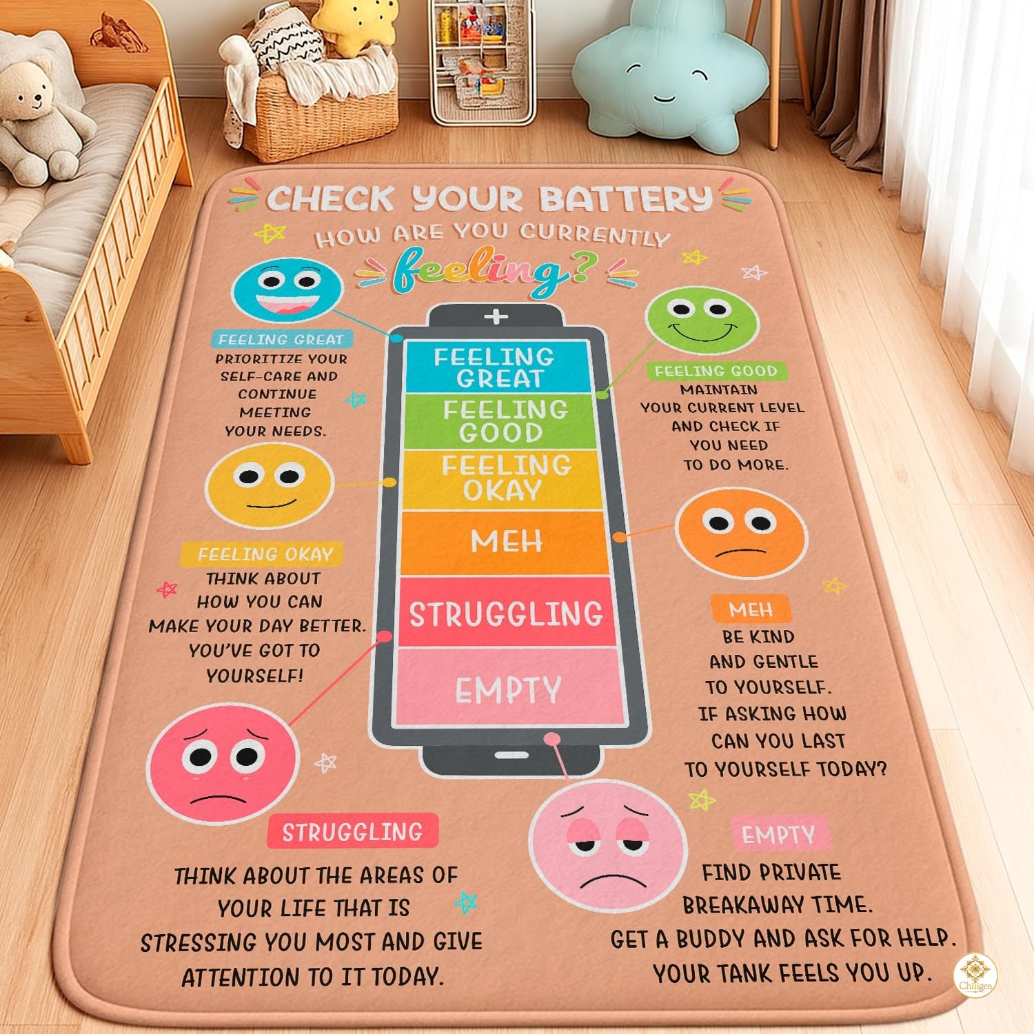 Custom Calming Corner Welcome Mat for Classroom and School