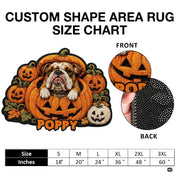 Custom Dog Photo Rug, Personalized Pet Portrait Area Mat Non Slip Indoor Door Rug for Dog Lovers, Welcome Home Decor Halloween (Pumpkin Halloween)