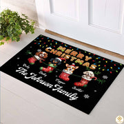 Personalized Christmas Doormat with Custom Family Name and Text